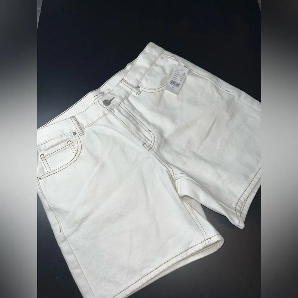 PacSun White Baggy Boyfriend Denim Shorts Size 27 NWT